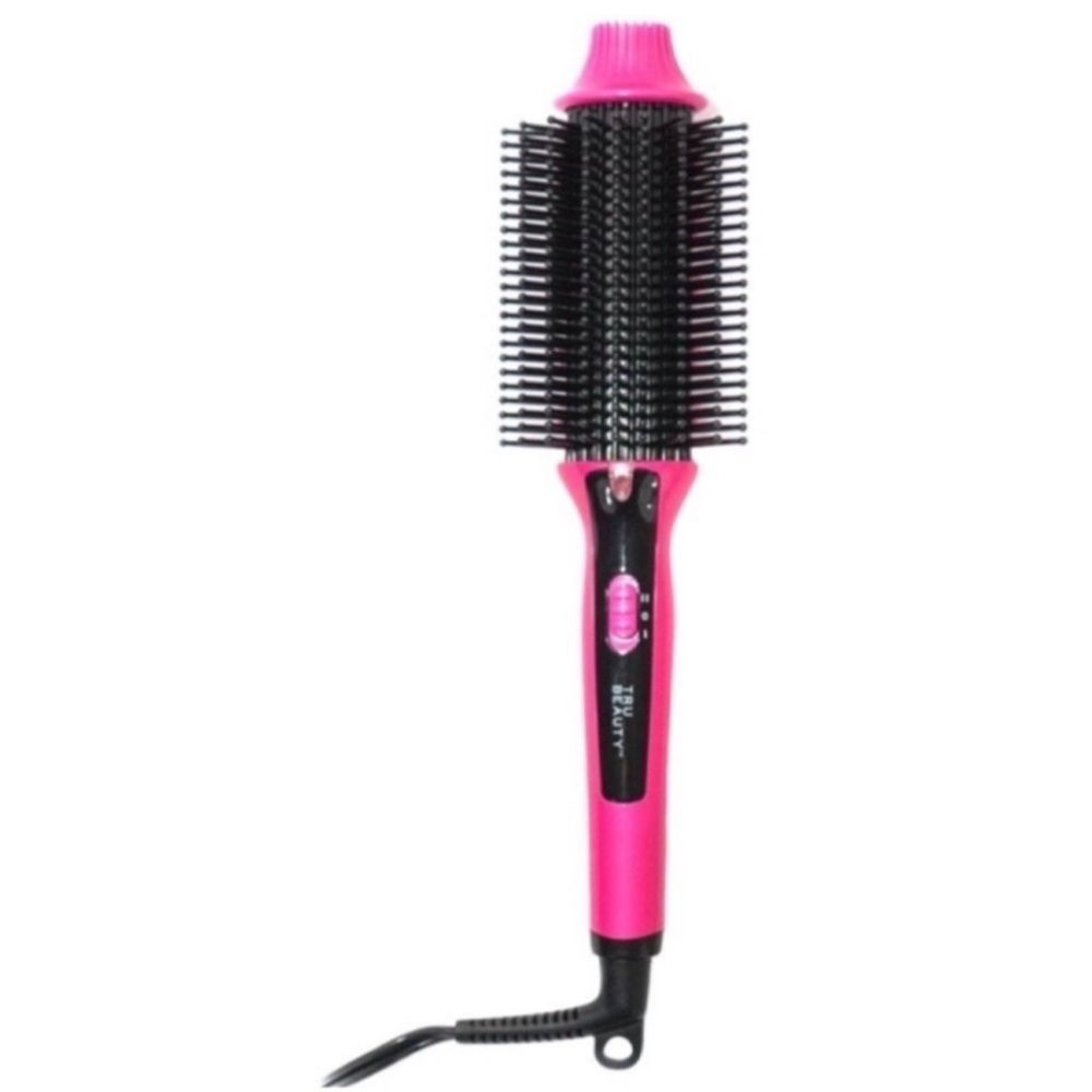 Tru Beauty Hot Styling Brush 2 in 1 Blow Dry Curl Smooth Pink Black
